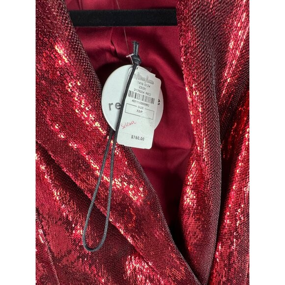 NWT RETROFÊTE Selena Red Sequined Tailored Jacket Dress Mini Size XS Holiday - Picture 8 of 8